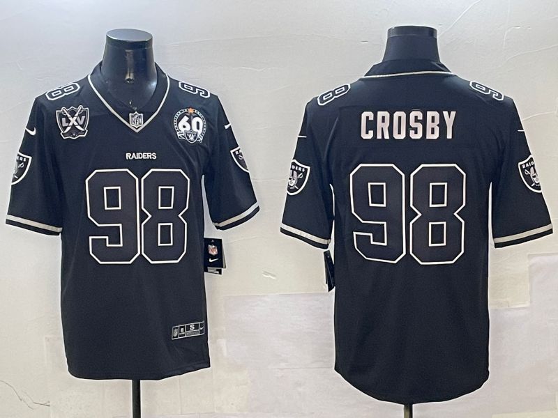 Men Oakland Raiders #98 Crosby Black Second generation 2025 Nike Limited NFL Jersey style 3241